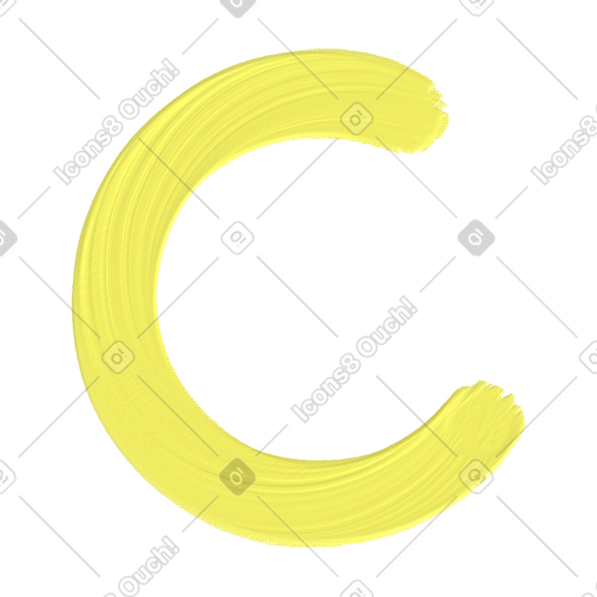 Yellow letter c-Illustration im Scrapbooking-Stil als Download in PNG, SVG