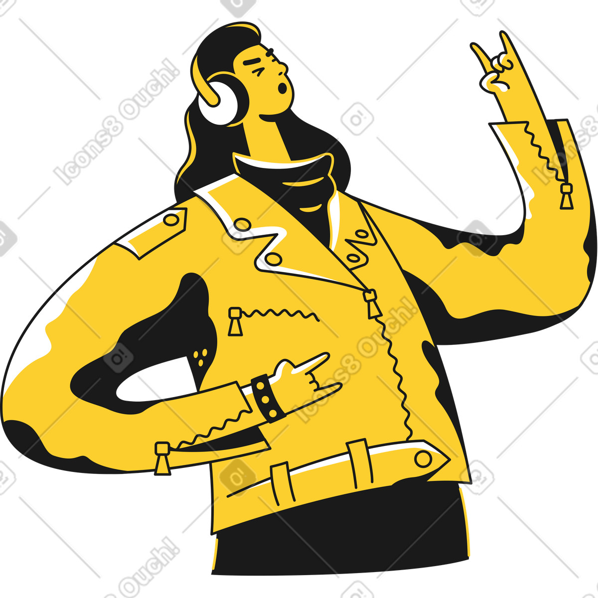 Ilustración Hombre-en-auriculares en estilo Taxi a descargar en PNG y SVG