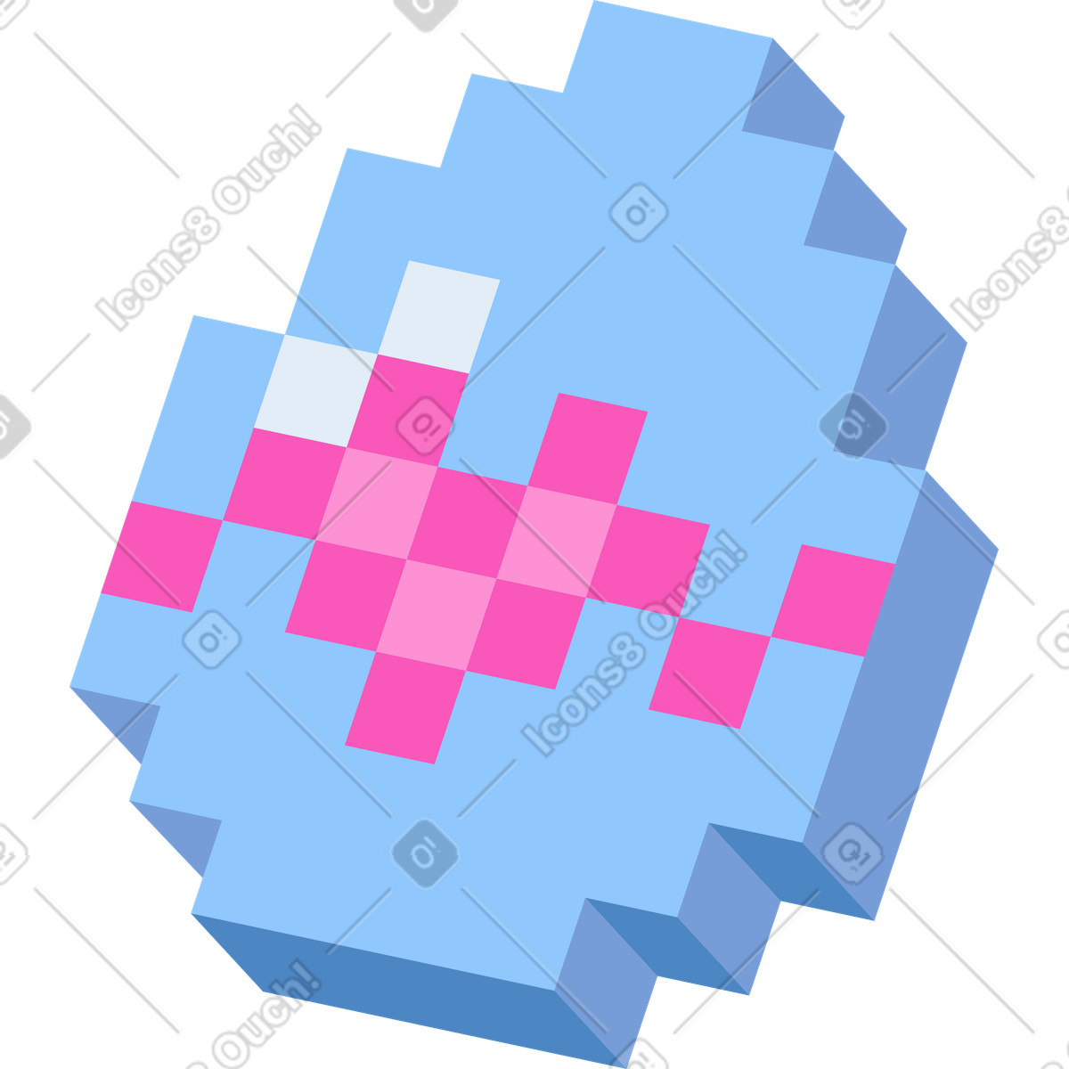 Uovo di pasqua illustrazione in stile 8bit scarica in PNG, SVG