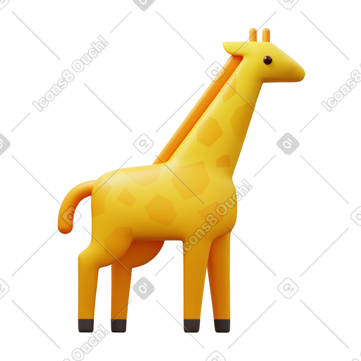 Ilustración Giraffe full body en estilo 3D Fluency a descargar en PNG y SVG