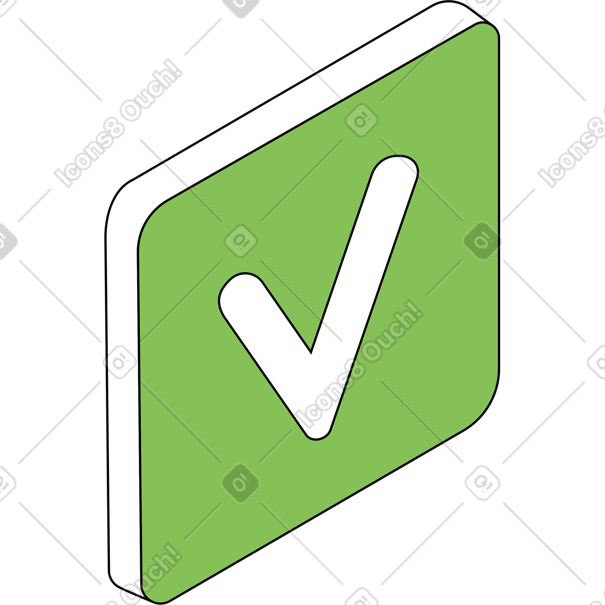 Ilustração de Ícone marca seleção em isometria no estilo Isometric para baixar PNG, SVG