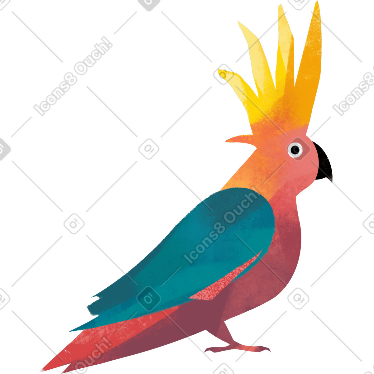 Ilustración Loro en estilo Fabulous a descargar en PNG y SVG