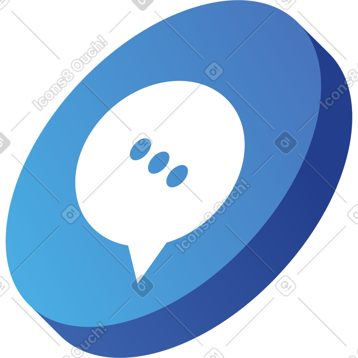 Speech bubble blue coin token illustration in Quantum style download in PNG, SVG