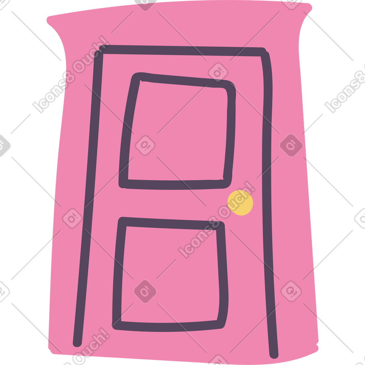 Door illustration in Pluto style download in PNG, SVG