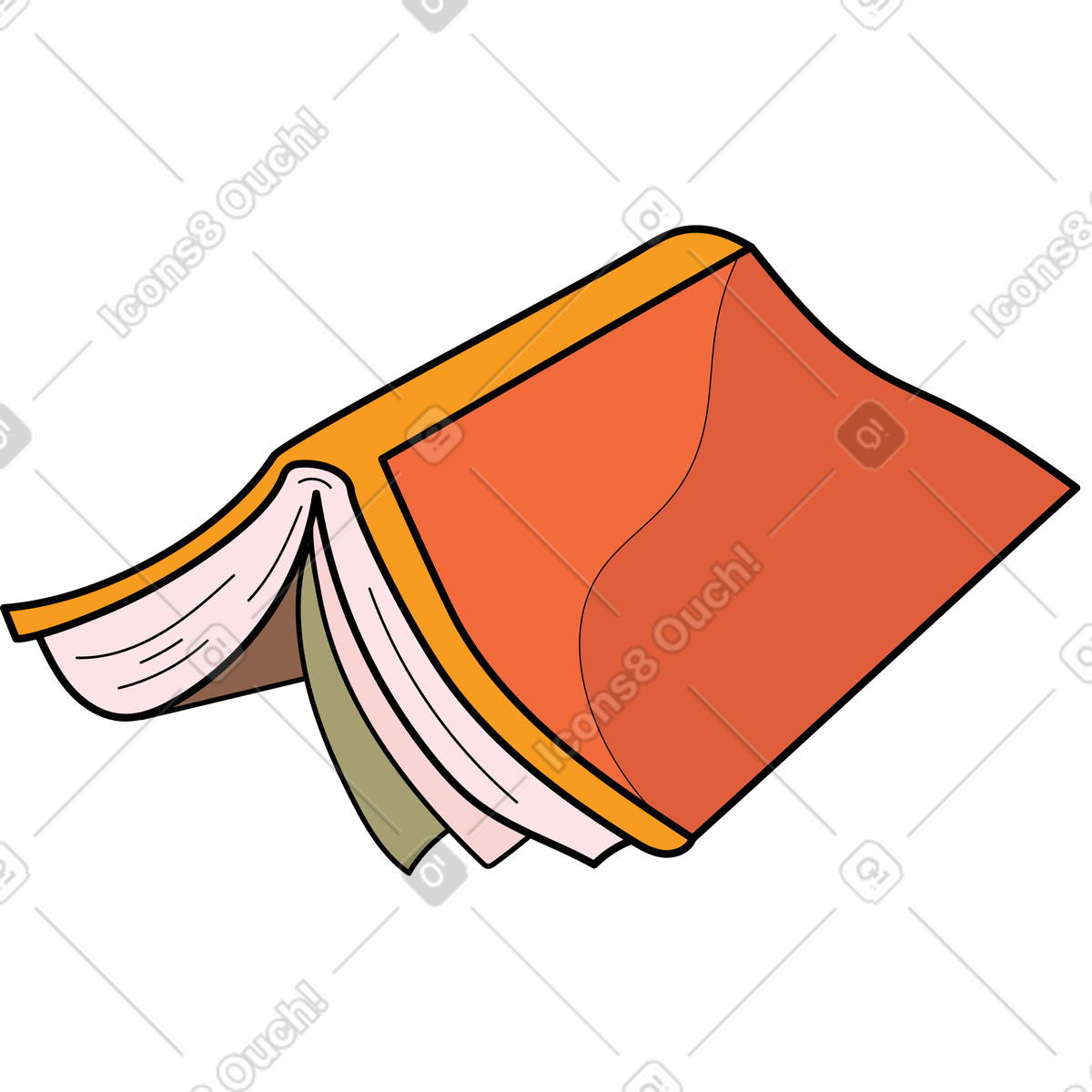 Illustration Livre ouvert dans le style Surr à télécharger aux formats PNG, SVG