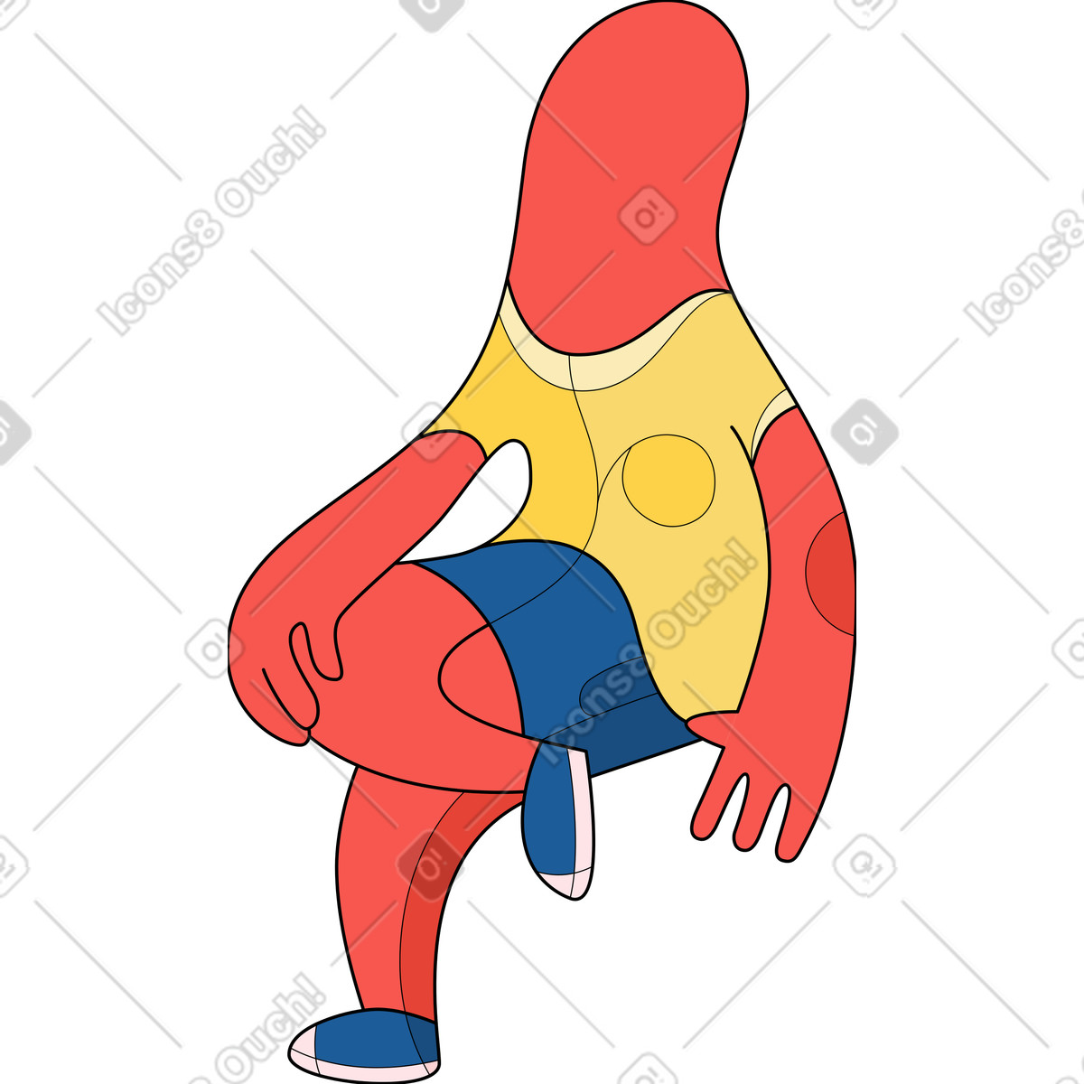 Illustration Femme assise solide dans le style Surr à télécharger aux formats PNG, SVG