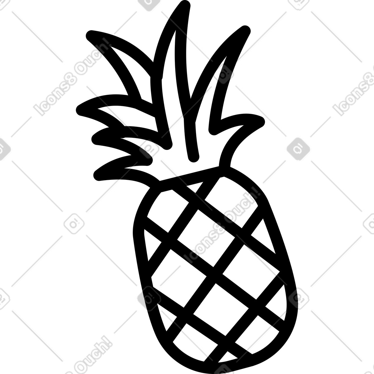 Ananas piccolo illustrazione in stile Transistor scarica in PNG, SVG