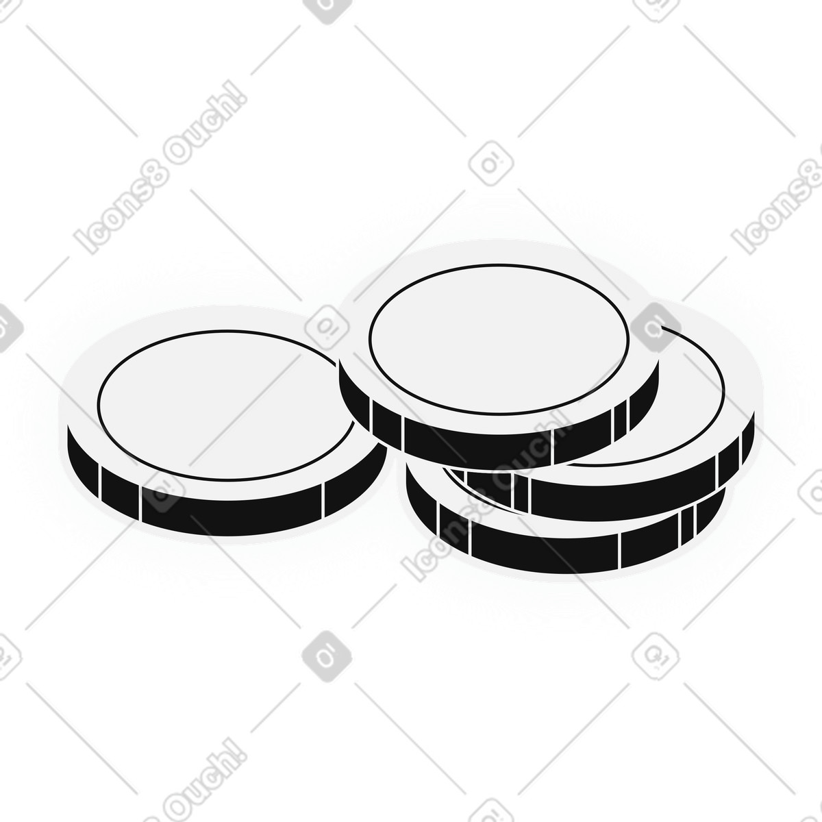 Illustration Personal savings and budget planning with stacked coins dans le style Inverse à télécharger aux formats PNG, SVG