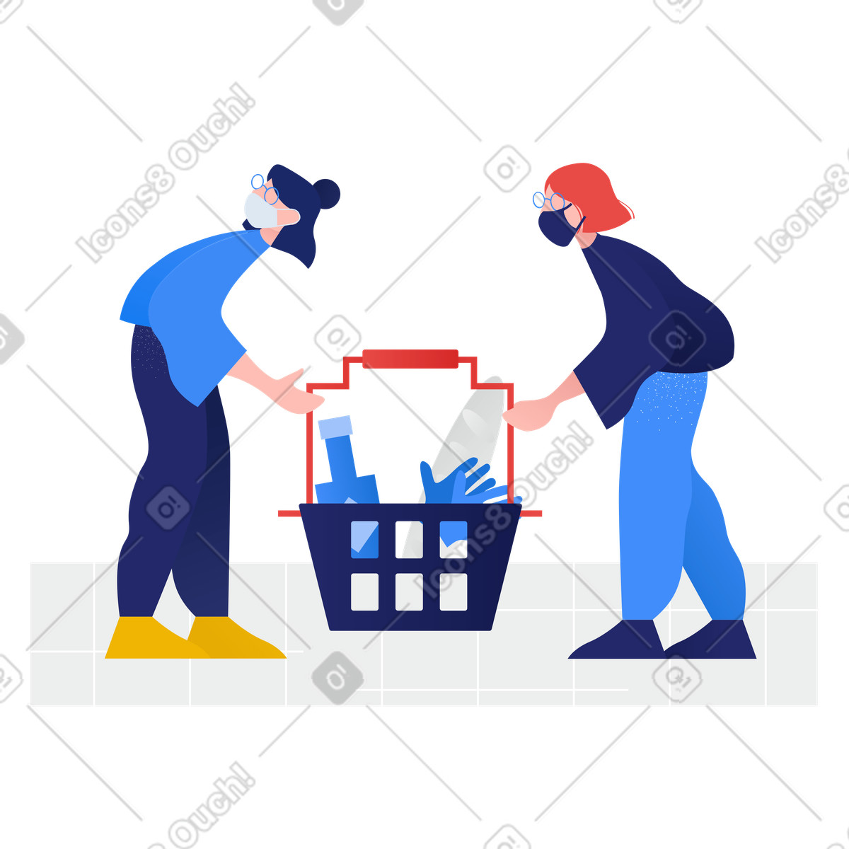 Pandemic shopping illustrazione in stile Clip scarica in PNG, SVG