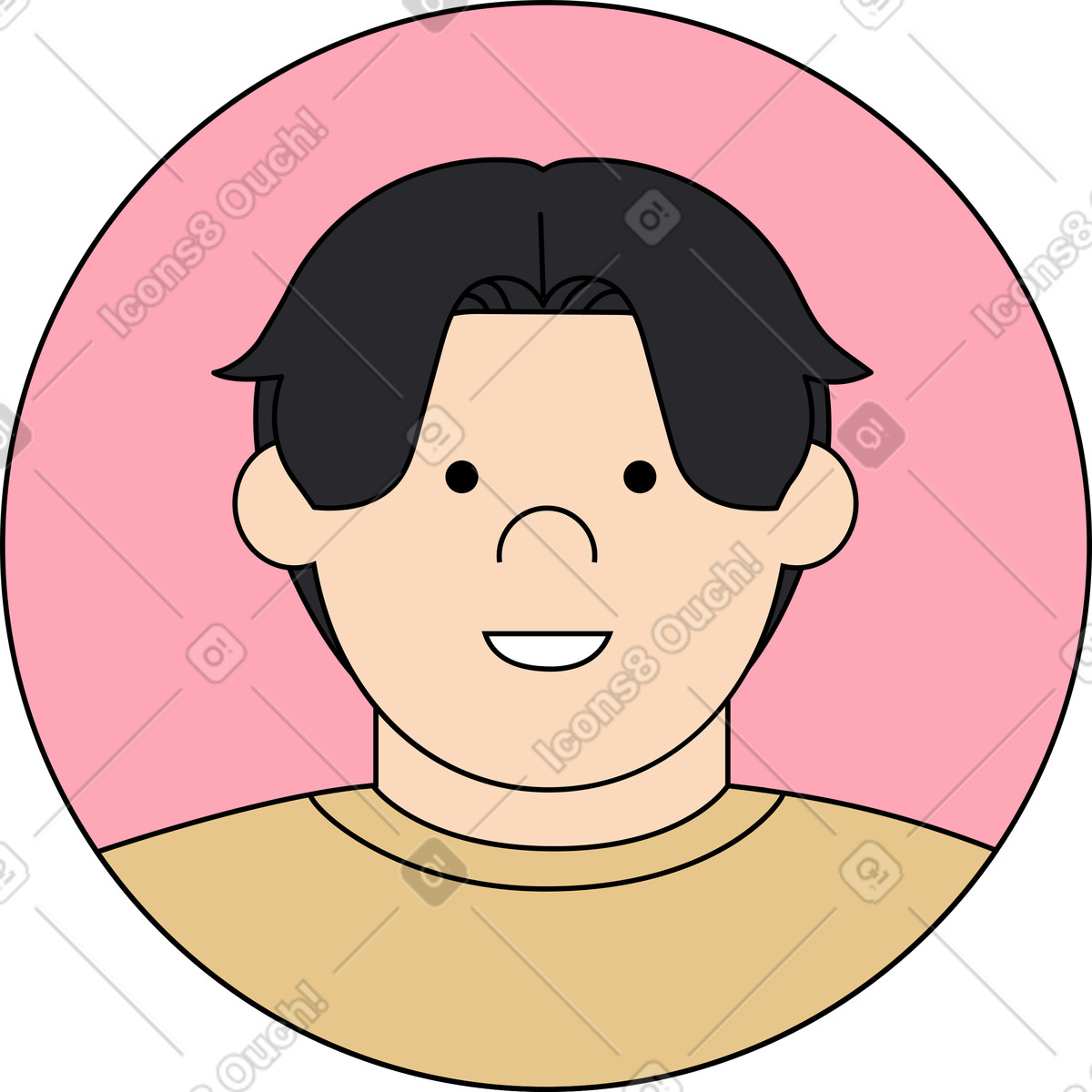 Ilustración Avatar malvado en estilo Kindy a descargar en PNG y SVG