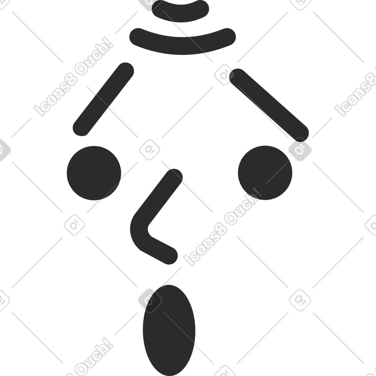 Altes verängstigtes gesicht-Illustration im Marginalia-Stil als Download in PNG, SVG