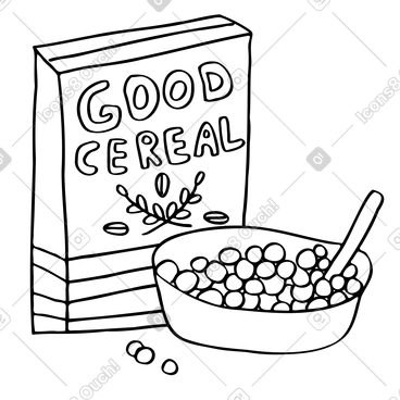 시리얼이 가득 담긴 그릇이 담긴 시리얼 패키지 PNG, SVG