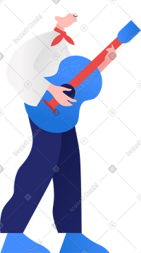 Guy with the guitar PNG, SVG