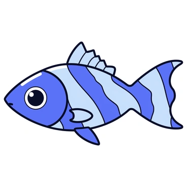 A close-up illustration of a zebrafish showcasing its scales. The scales are vivid with alternating blue and silver colors, reflecting light to highlight their texture. Each scale has a slightly raised, hexagonal pattern that enhances the visual detail. The background is a simple gradient, providing contrast to the vibrant colors of the fish.