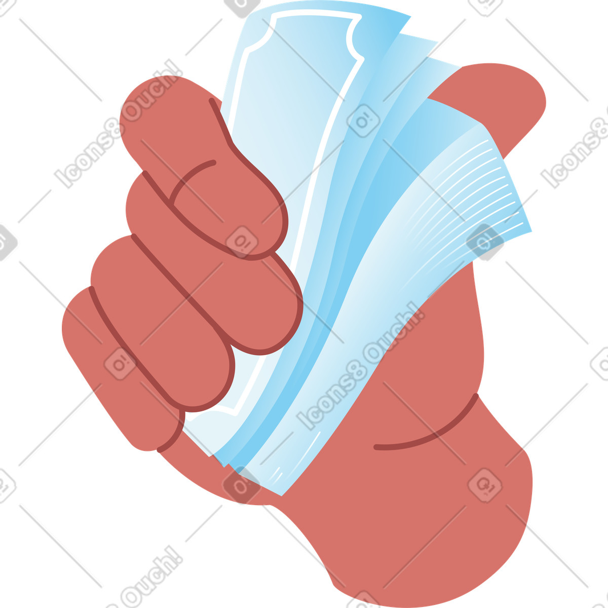 下载 Airy 风格的 手拿着一叠钞票 插画，支持 PNG、SVG 格式
