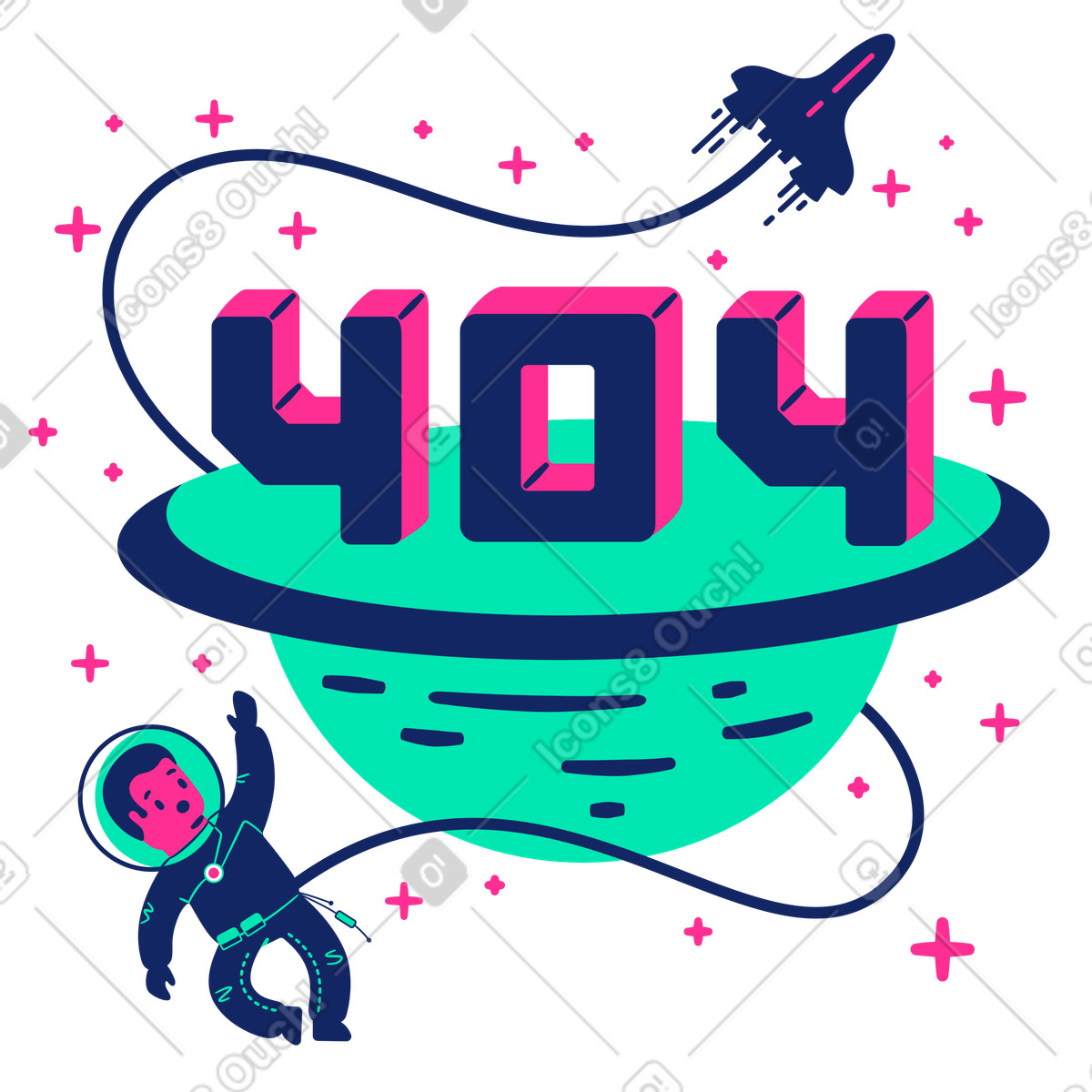 404 nicht gefunden-Illustration im Cyborg-Stil als Download in PNG, SVG