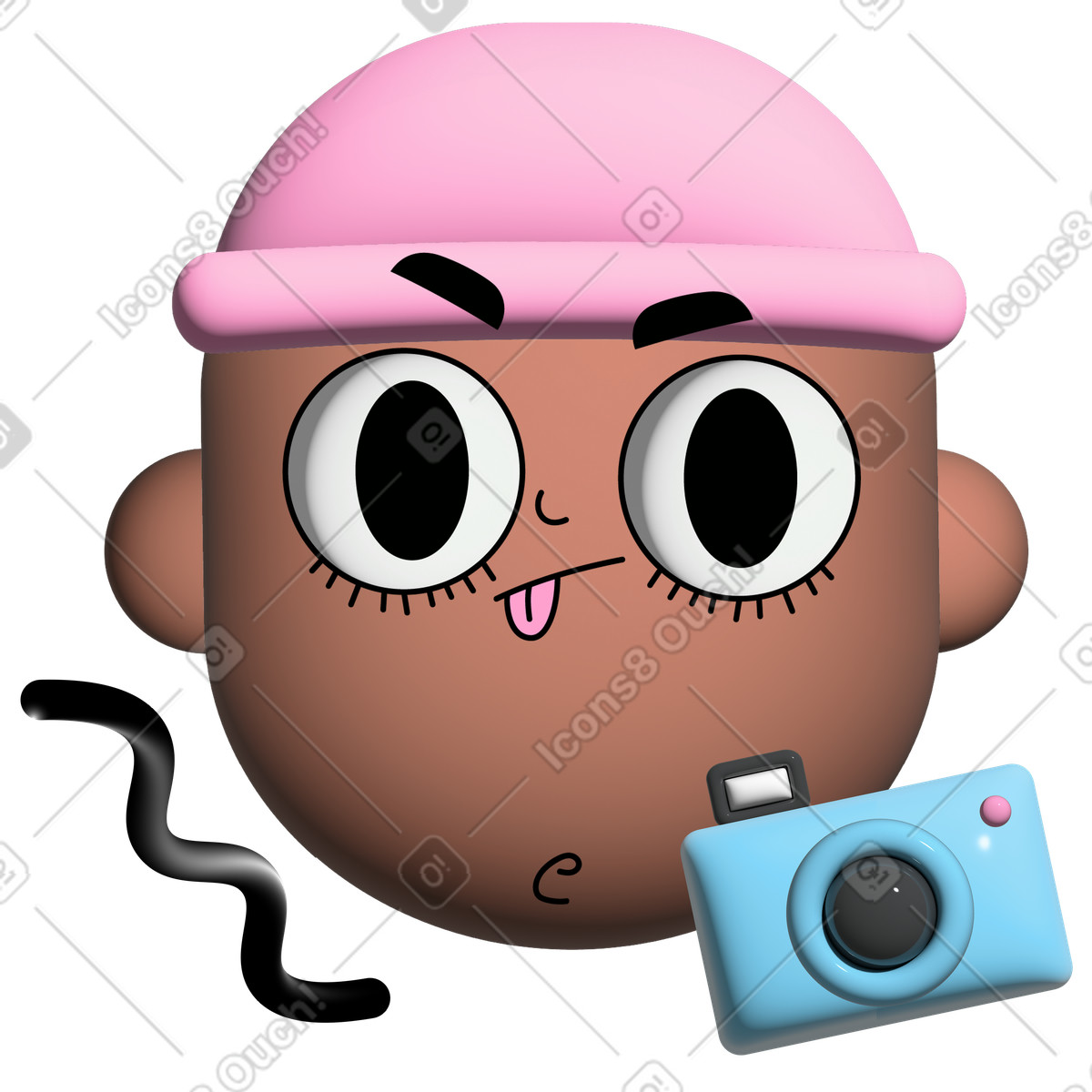 Giovane uomo con cappello e macchina fotografica illustrazione in stile Cartoony scarica in PNG, SVG