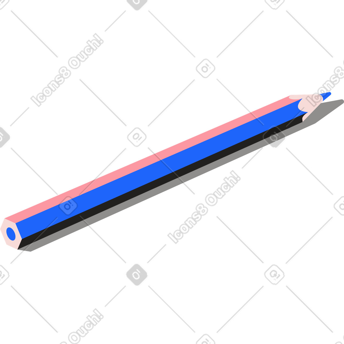 Иллюстрация Карандаш с тенью в PNG и SVG