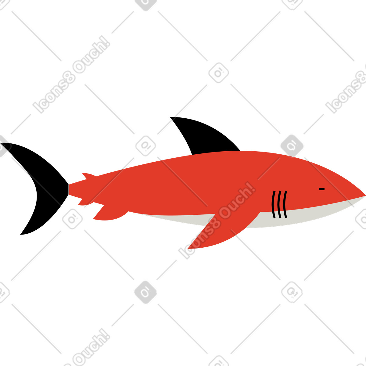 Illustration Requin dans le style Burgundy à télécharger aux formats PNG, SVG