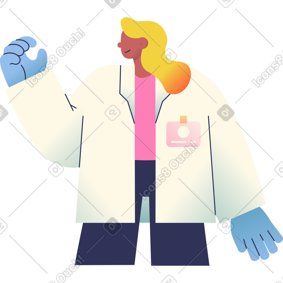 Scientist woman illustration in Beam style download in PNG, SVG
