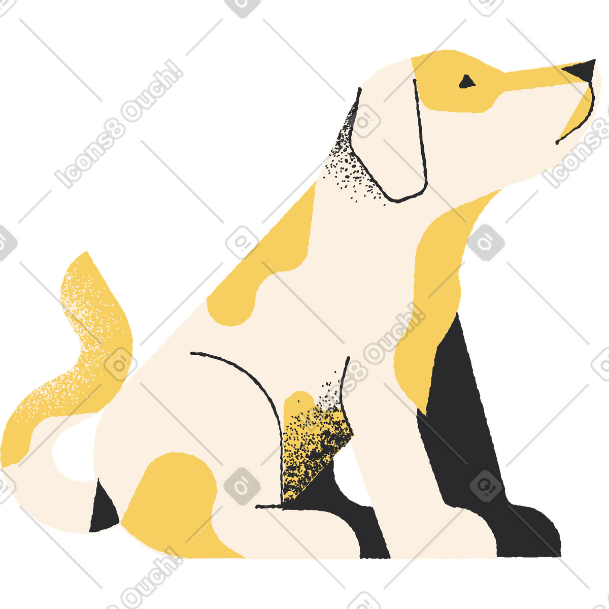 Hund-Illustration im Pablo-Stil als Download in PNG, SVG