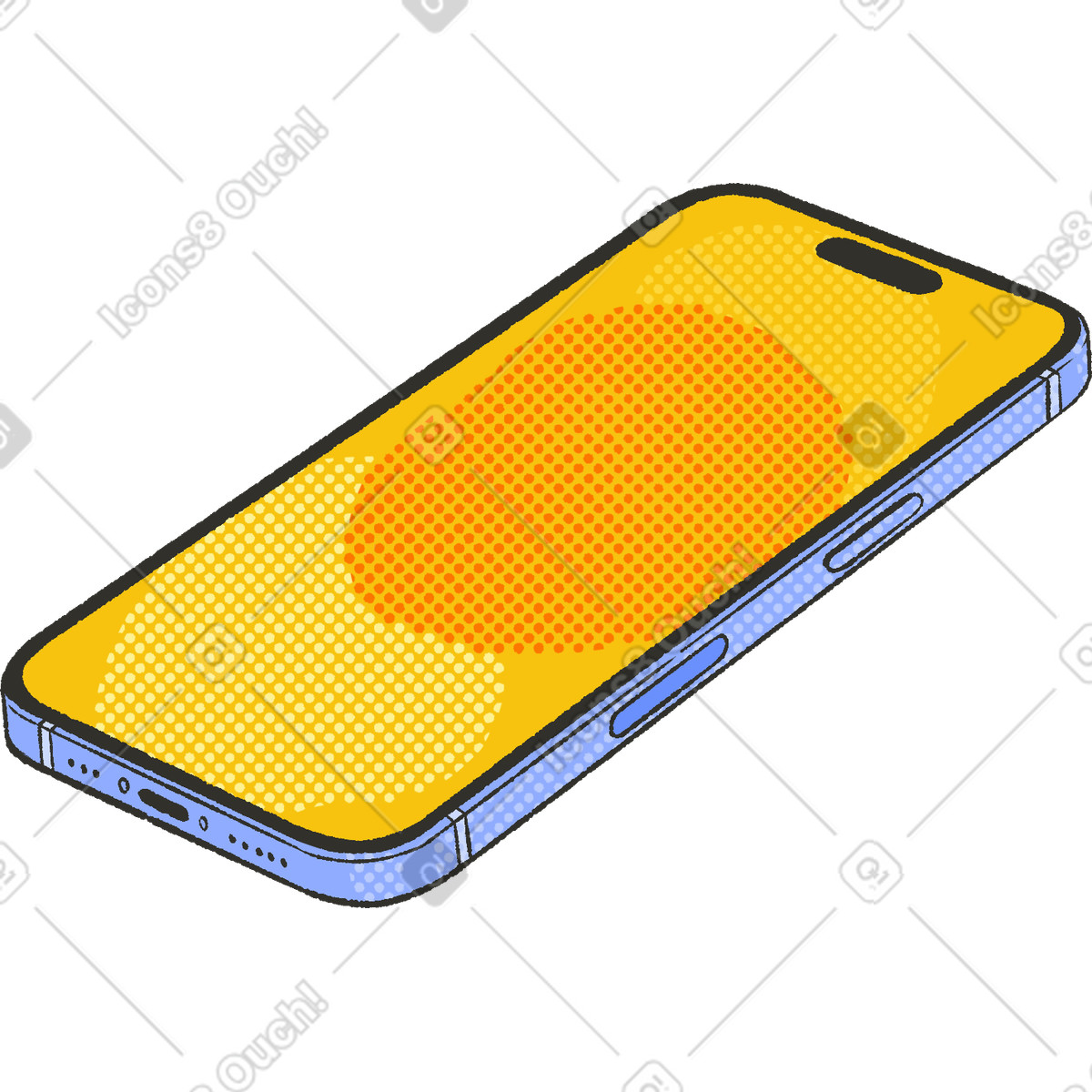 Iphone illustrazione in stile Dots scarica in PNG, SVG