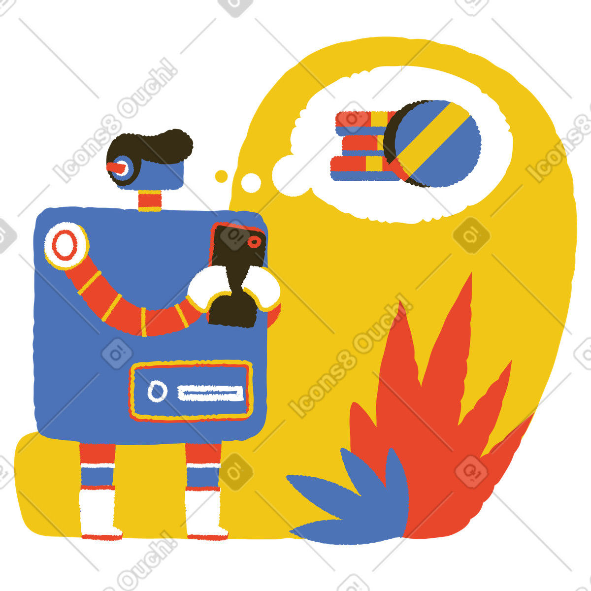 Illustration Penser à l'argent dans le style Bermuda télécharger aux formats PNG, SVG