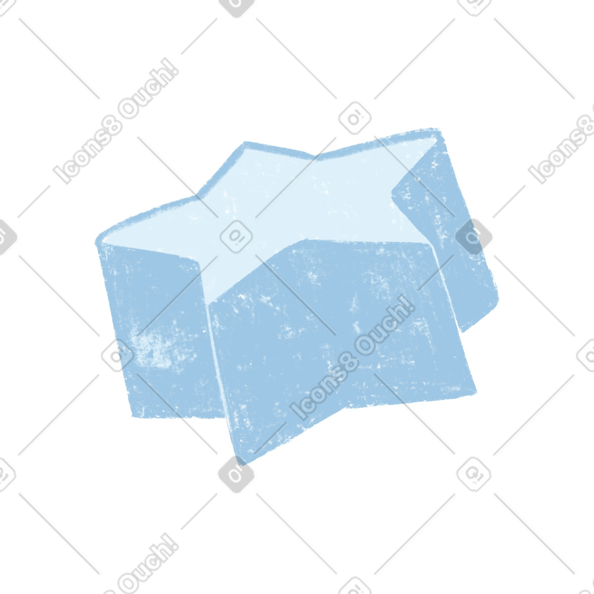 Voluminöses blaues sternenspielzeug-Illustration im Chalky-Stil als Download in PNG, SVG