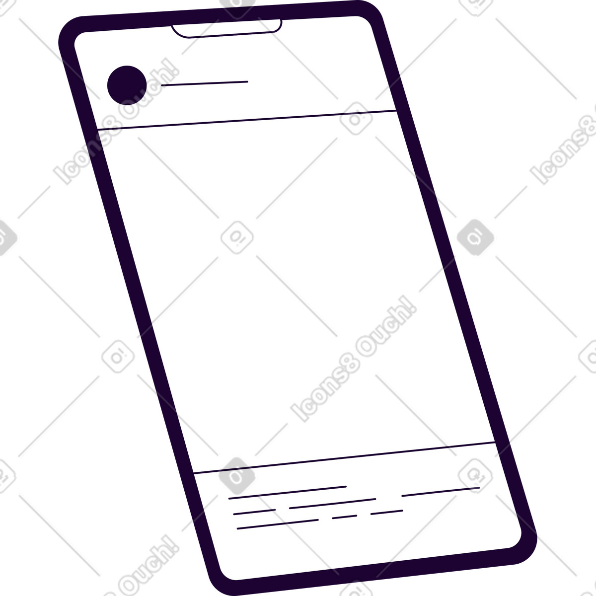 White cell phone illustration in Martina style download in PNG, SVG