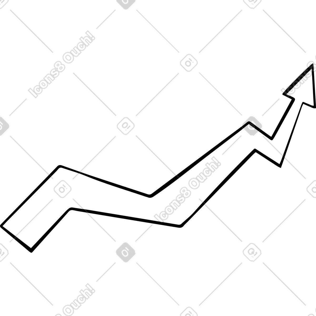 Ilustración Flecha arriba en estilo Journal a descargar en PNG y SVG