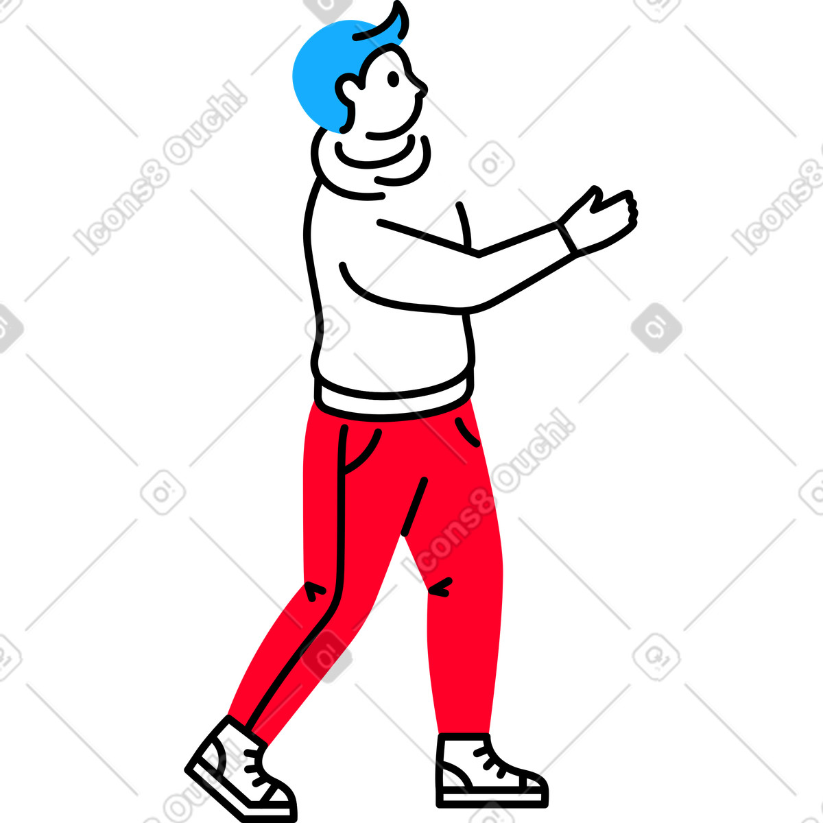 下载 Transistor 风格的 男子 插画，支持 PNG、SVG 格式