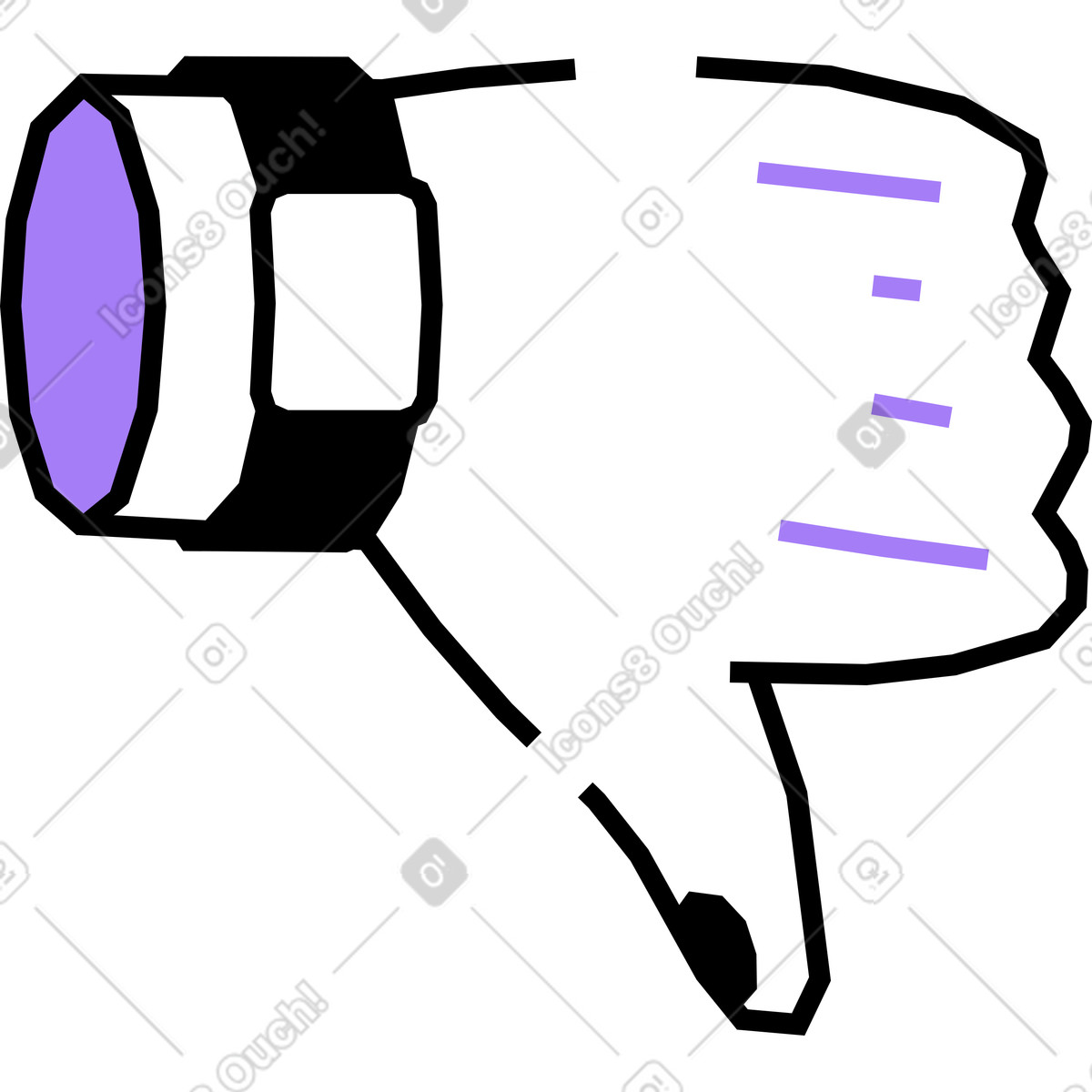 Illustration Pouces vers le bas dans style Amethyst à télécharger aux formats PNG, SVG