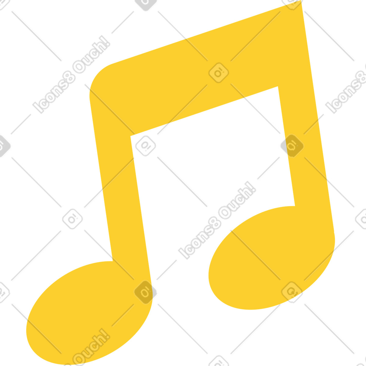 Ilustración Nota musical amarilla en estilo Taxi a descargar en PNG y SVG