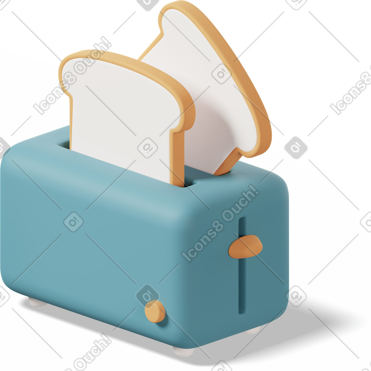 Ilustração de Blue toaster with bread em no estilo 3D Casual life para baixar em PNG, SVG