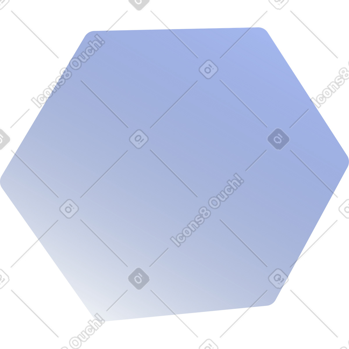 Hexagon minimal pastel blue polygon shape illustration in Quantum style download in PNG, SVG