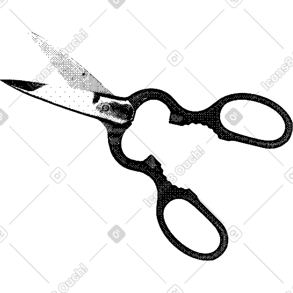 Scissors illustration in Bitmap style download in PNG, SVG