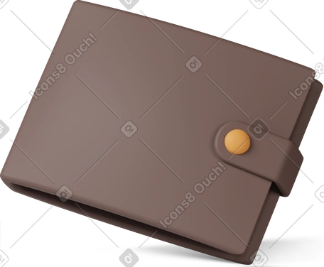 Иллюстрация 3D brown wallet в стиле Бизнес Casual life — скачать в форматах PNG, SVG