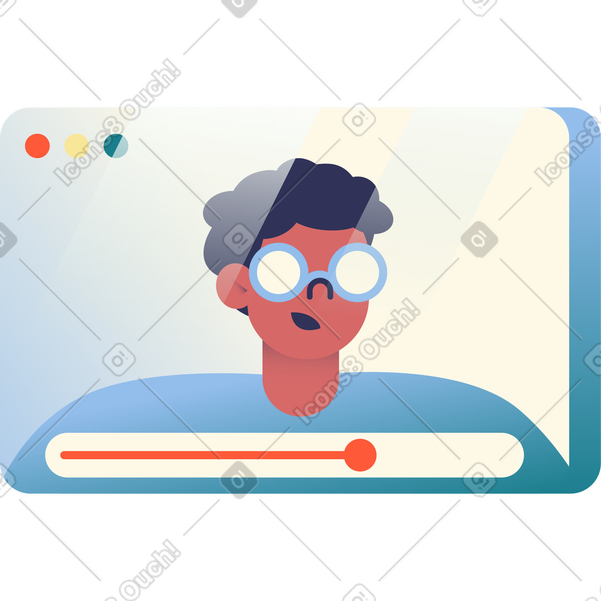 Guy in the dialog box illustration Beam style download PNG, SVG