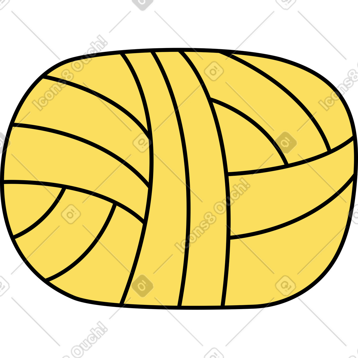 Yellow ball of thread illustration in Kindy style download in PNG, SVG
