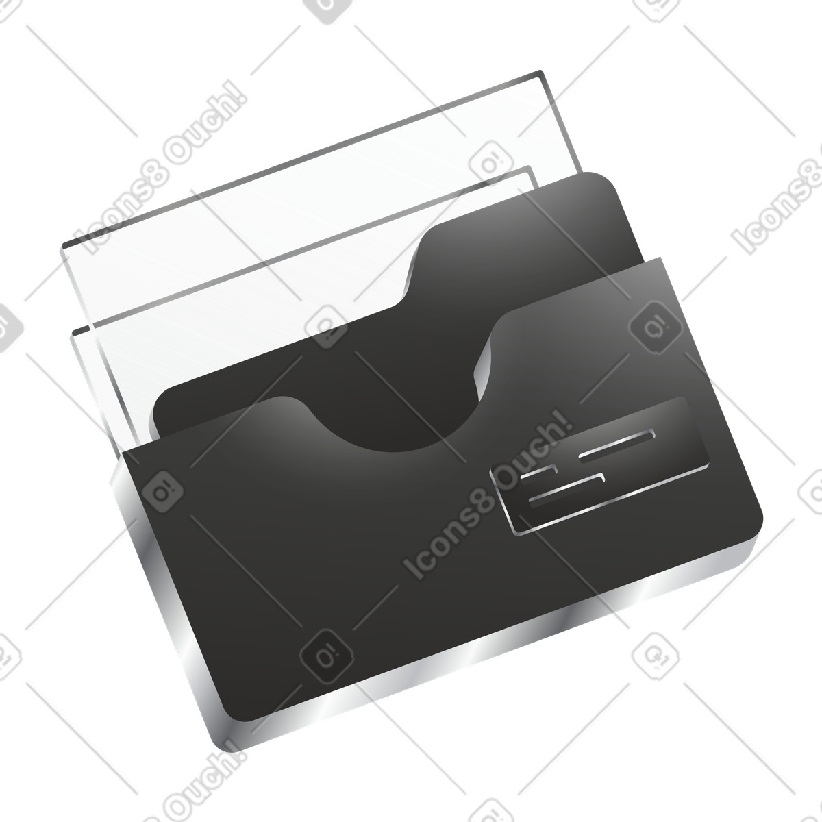 Black folder with documents, Business report organization illustration in Token style download in PNG, SVG