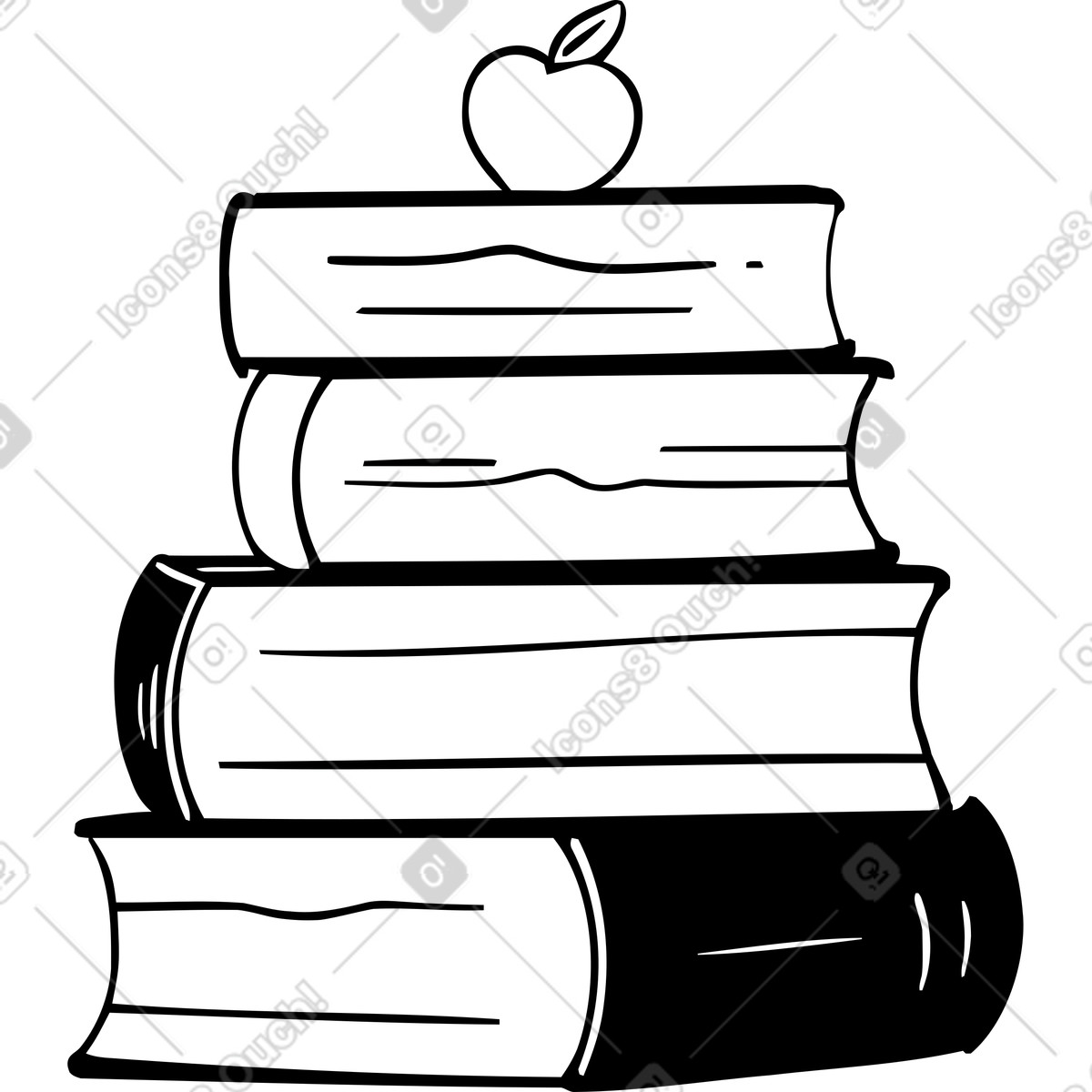 Stack of books illustration featuring vibrant clipart images in PNG, SVG, GIF