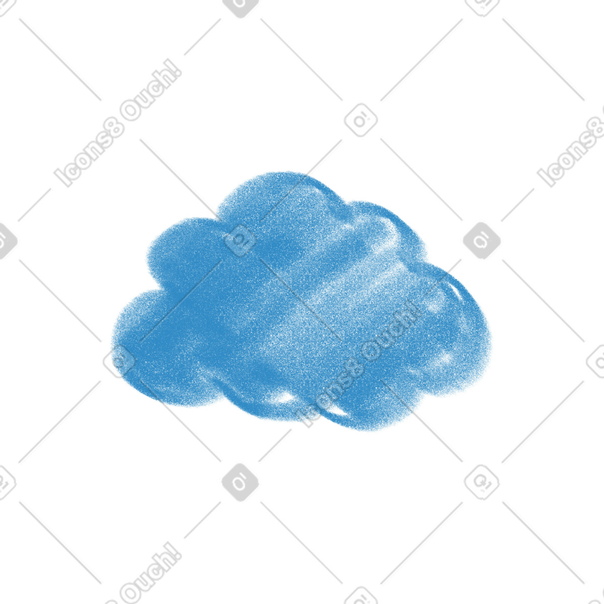 Blue cloud-Illustration im Doodle-Stil als Download in PNG, SVG