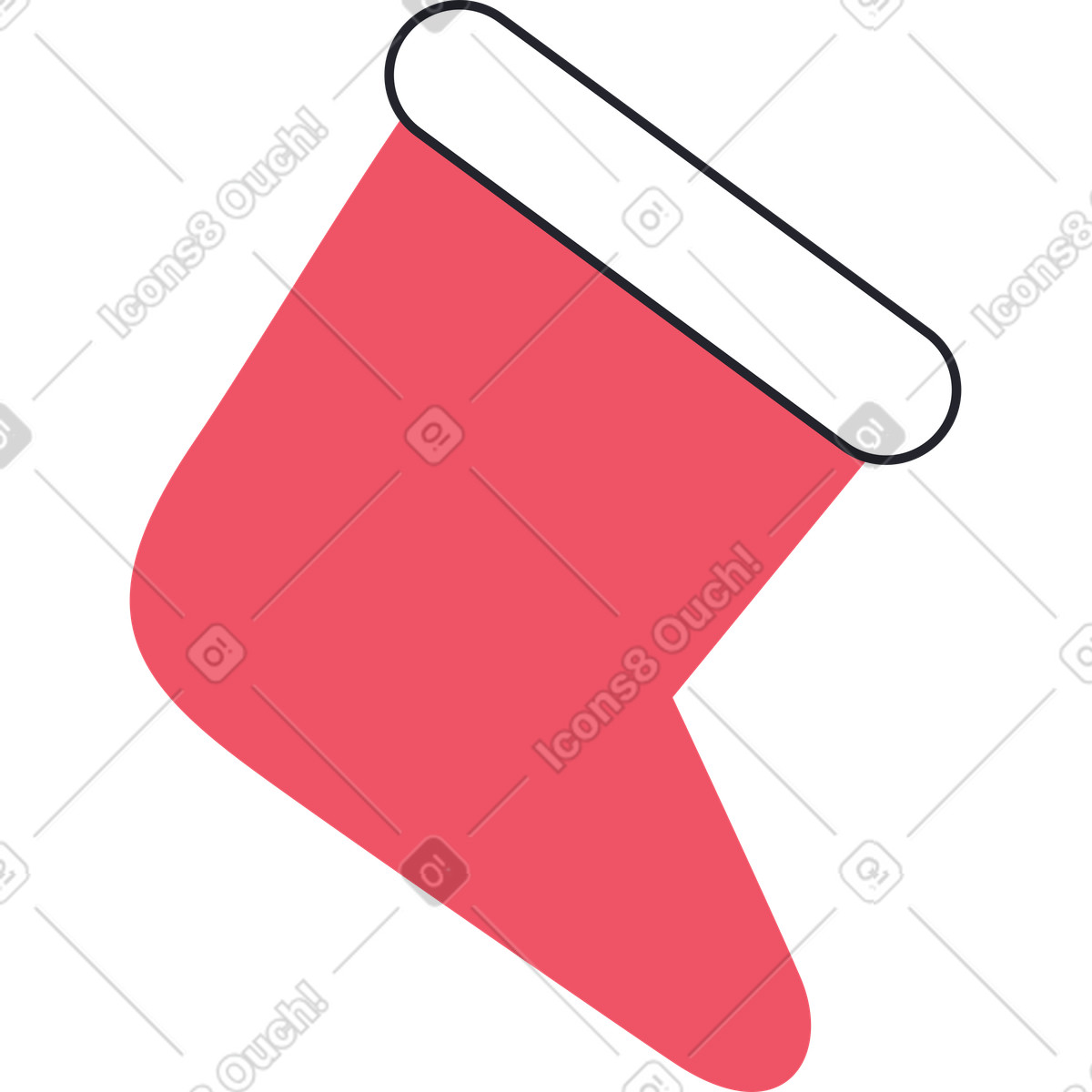 Christmas sock illustration in Boba style download in PNG, SVG