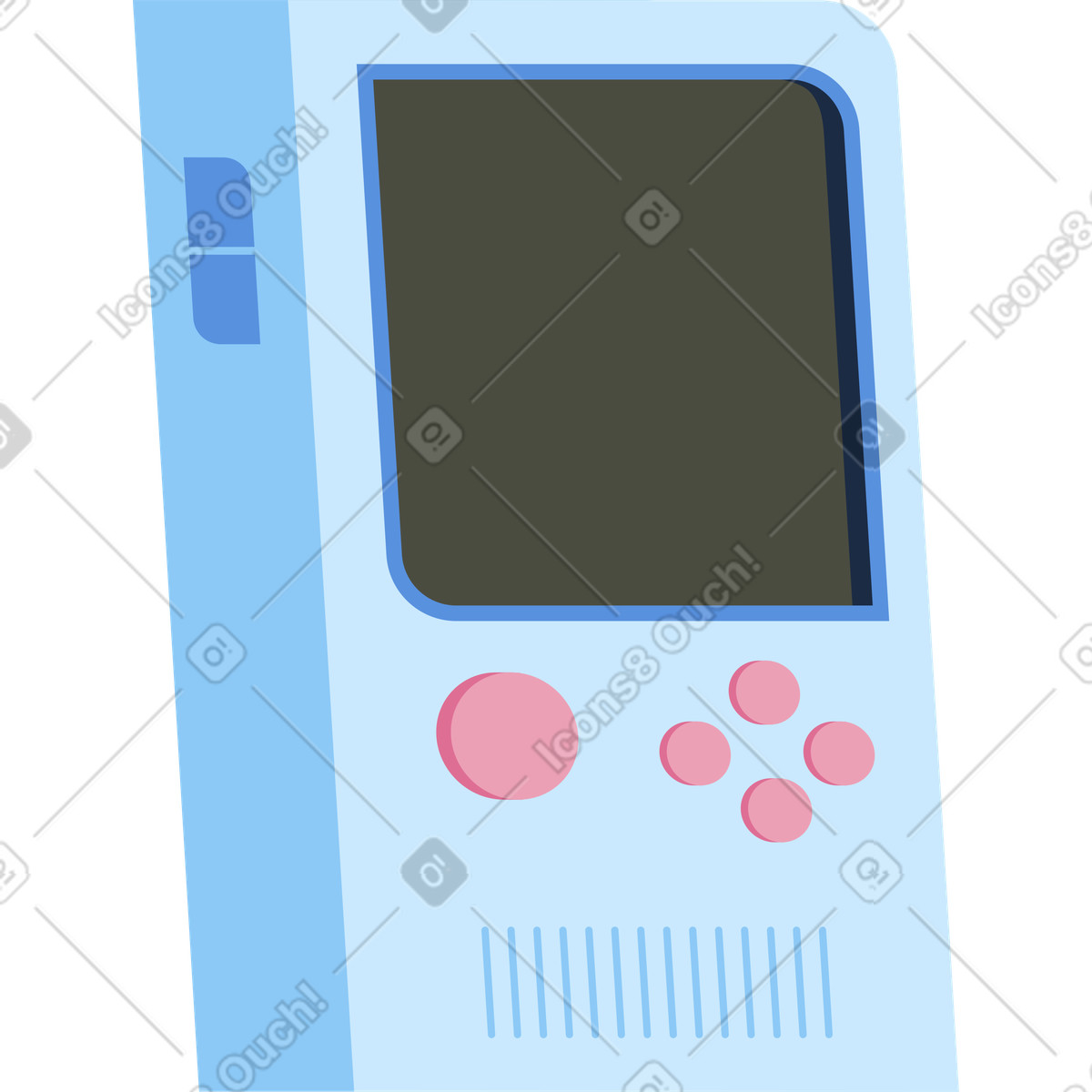 Handheld game console illustration in Vector style download in PNG, SVG