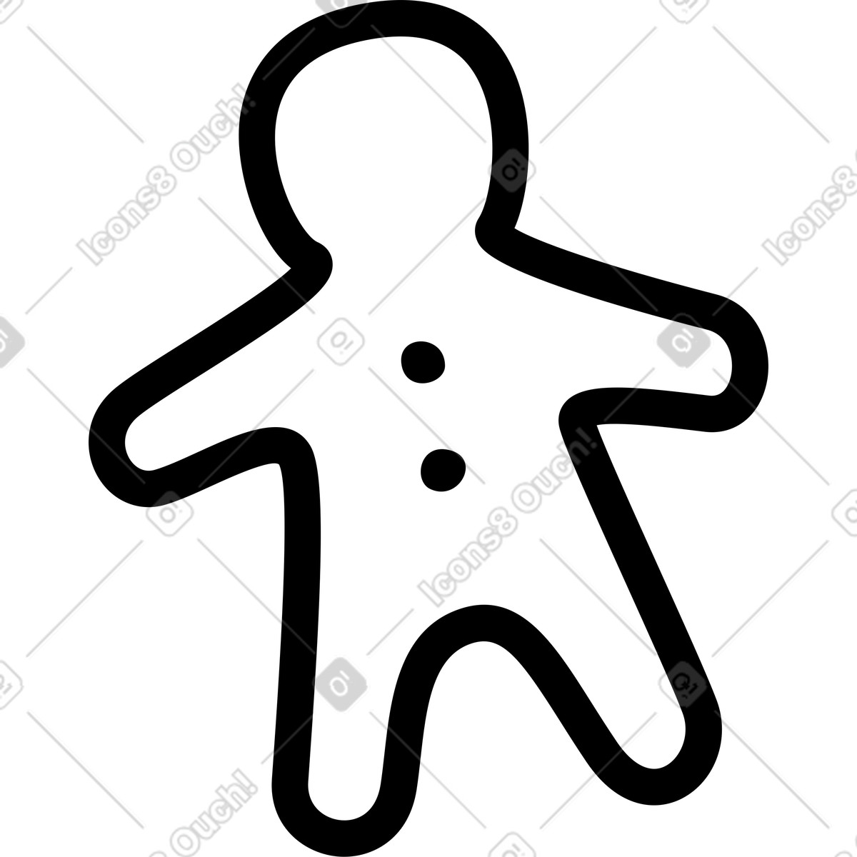 Omino di pan zenzero illustrazione in stile Rocky scarica in PNG, SVG