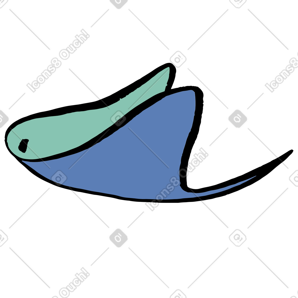 Scandi スタイルの アカエイ のイラストをPNG、SVG形式でダウンロード