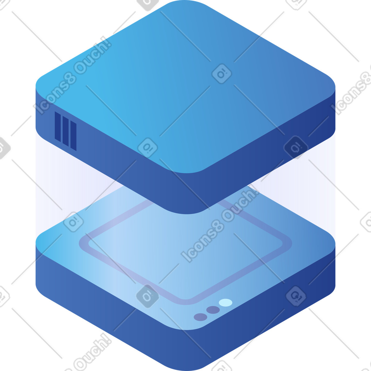 Ilustración Módulo con parte de vidrio en estilo Quantum a descargar en PNG y SVG