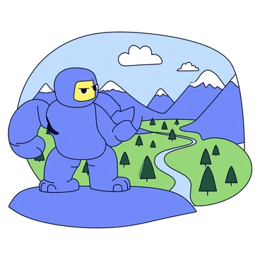 A majestic golem perched on a mountain top, looking out over the valley below.