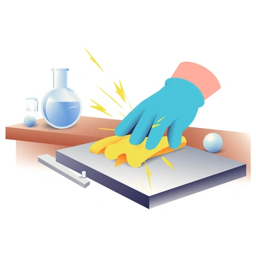 A hand-drawn sketch of an experiment showing friction generating static sparks