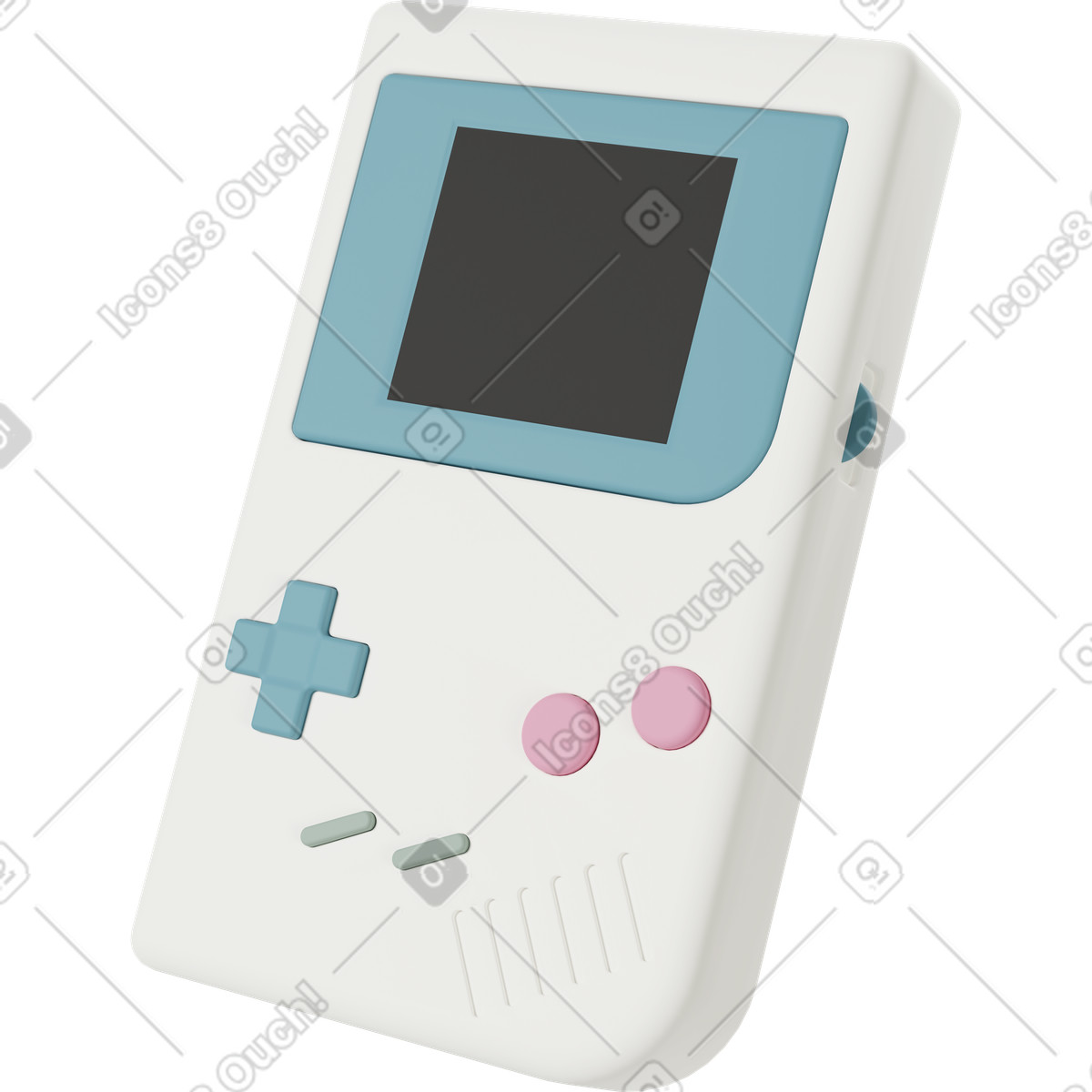 Game boy illustrazione in stile 3D Casual life scarica in PNG, SVG
